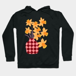 Checkered vase with daffodils Hoodie